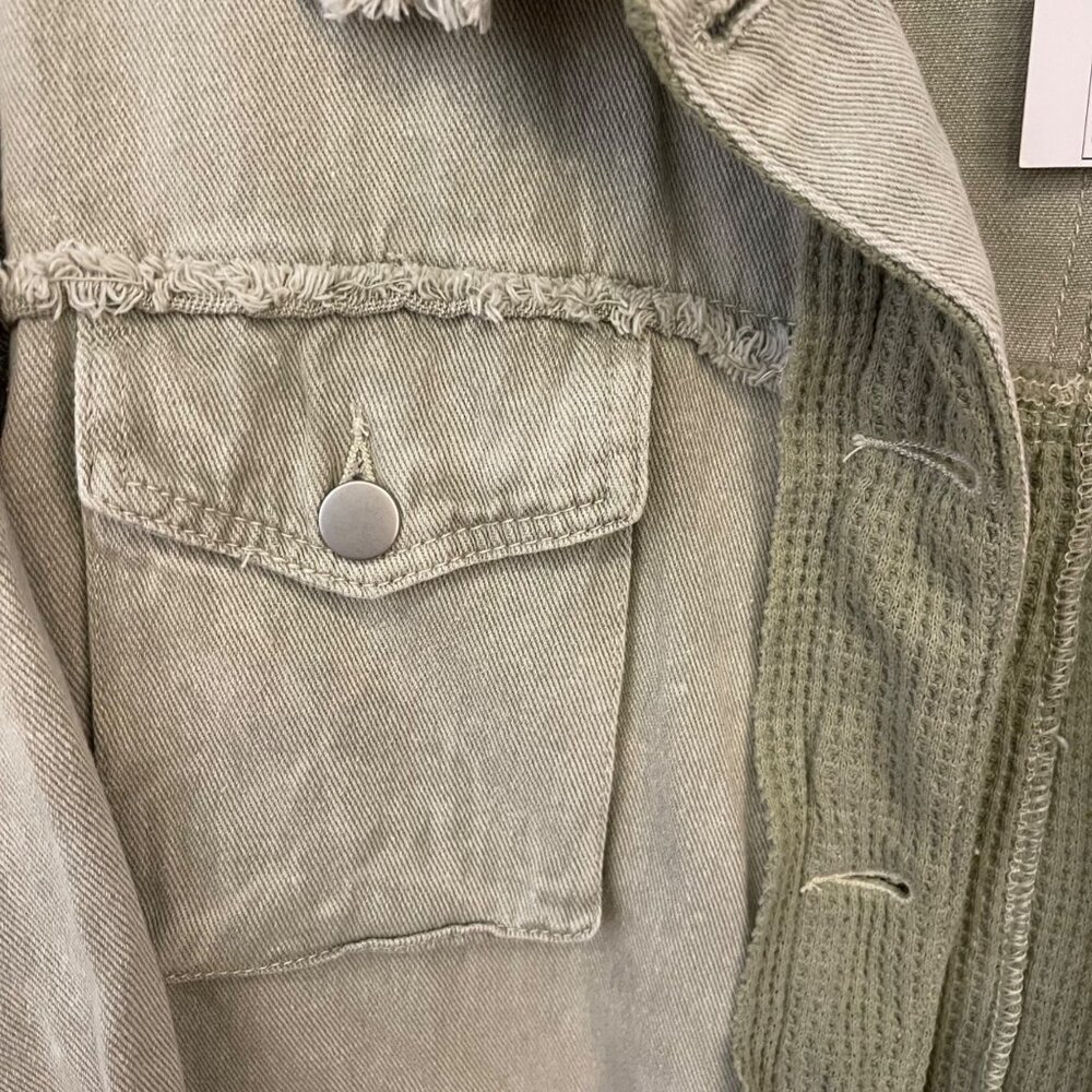 POL Women Boho Patchwork Shacket Jacket Size L Go… - image 4